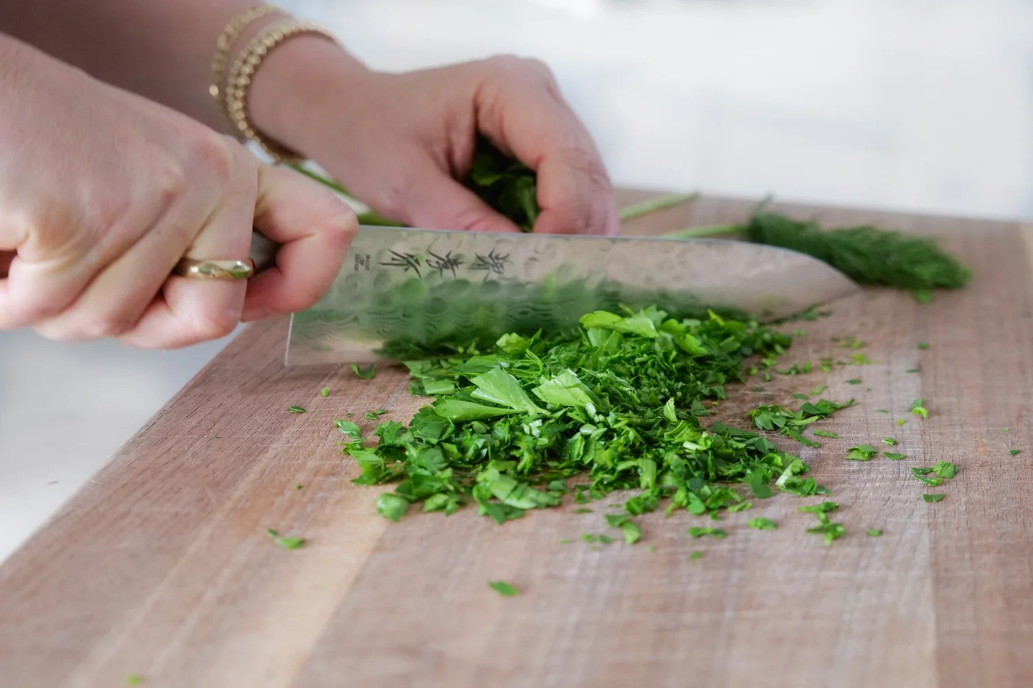 Chopping herbs
