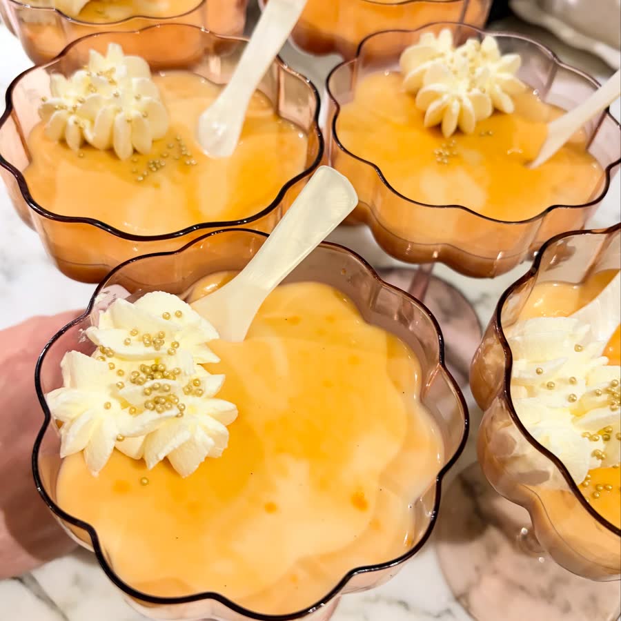 Panna cotta with whipped cream