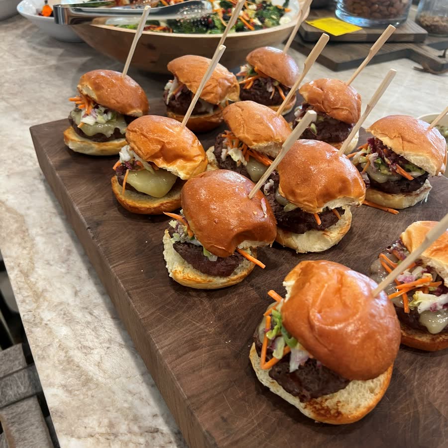 Sliders on a wooden board